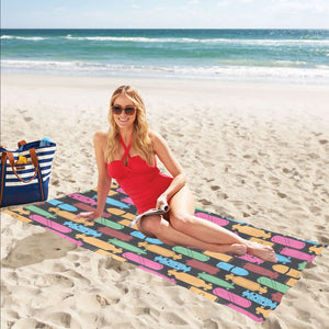 Skate Board Pattern Print Design 02 Beach Towel