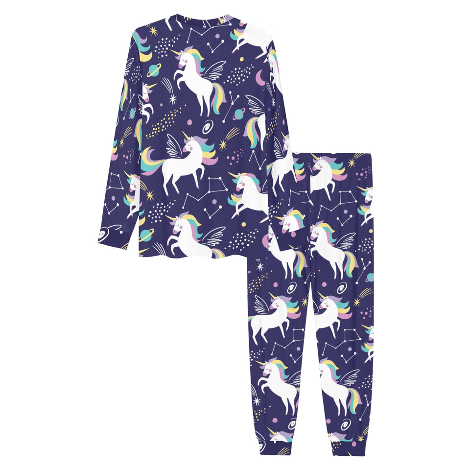 Hand drawn cute unicorn star planet Men's All Over Print Pajama