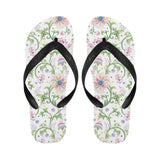 Beautiful pink lotus waterlily leaves pattern Unisex Flip Flops