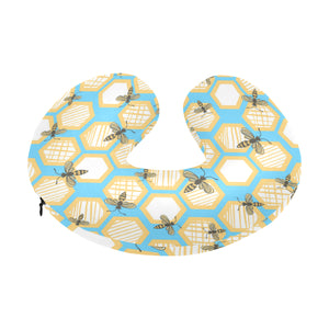 Bee honeycomb pattern U-Shaped Travel Neck Pillow