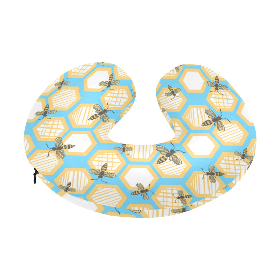 Bee honeycomb pattern U-Shaped Travel Neck Pillow