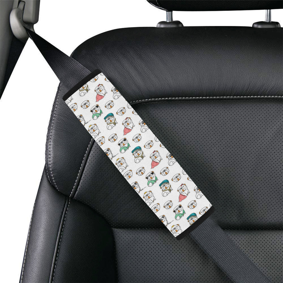English Bulldog Pattern Print Design 03 Car Seat Belt Cover