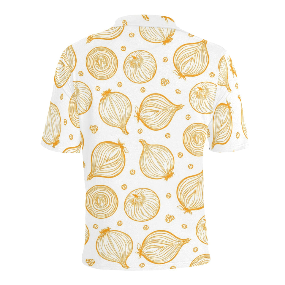 hand drawn onion pattern Men's All Over Print Polo Shirt