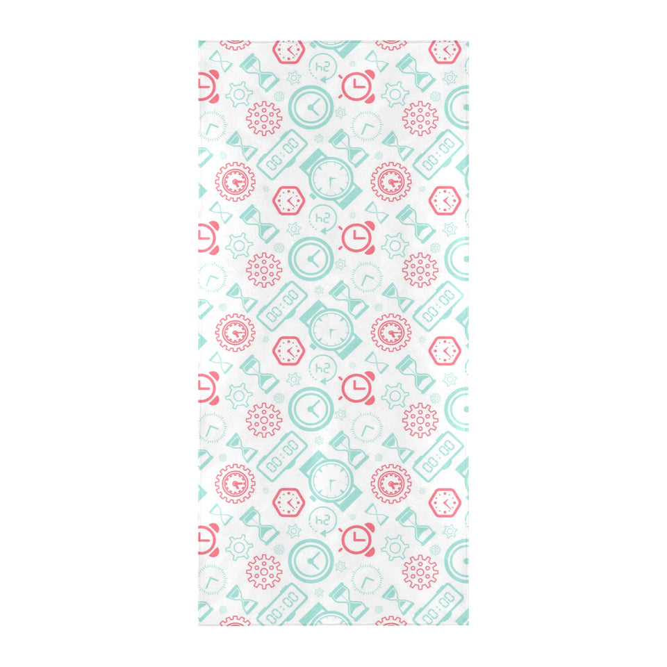 Clock time pattern blackground Beach Towel