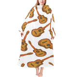 Paint Guitar Pattern Blanket Robe with Sleeves