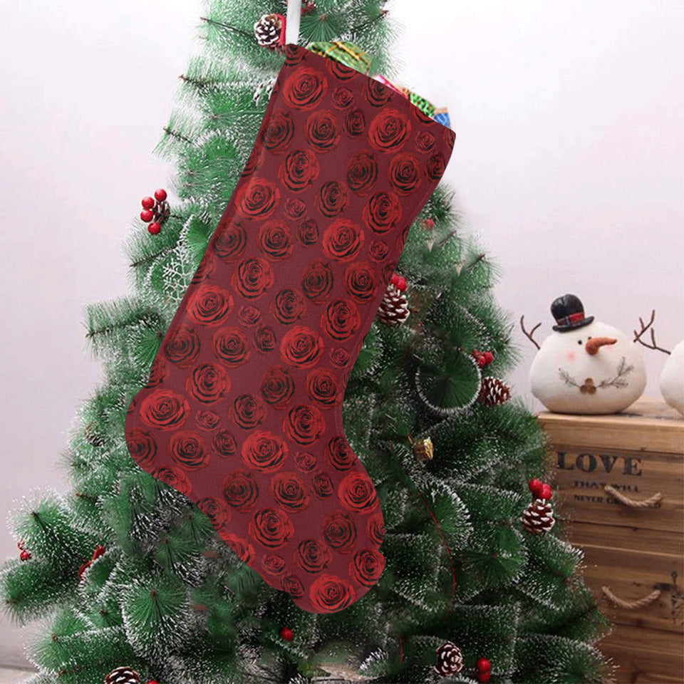 Rose Pattern Print Design 03 Christmas Stocking