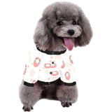 Daruma japanese wooden doll cherry blossom flower All Over Print Pet Dog Round Neck Fuzzy Shirt