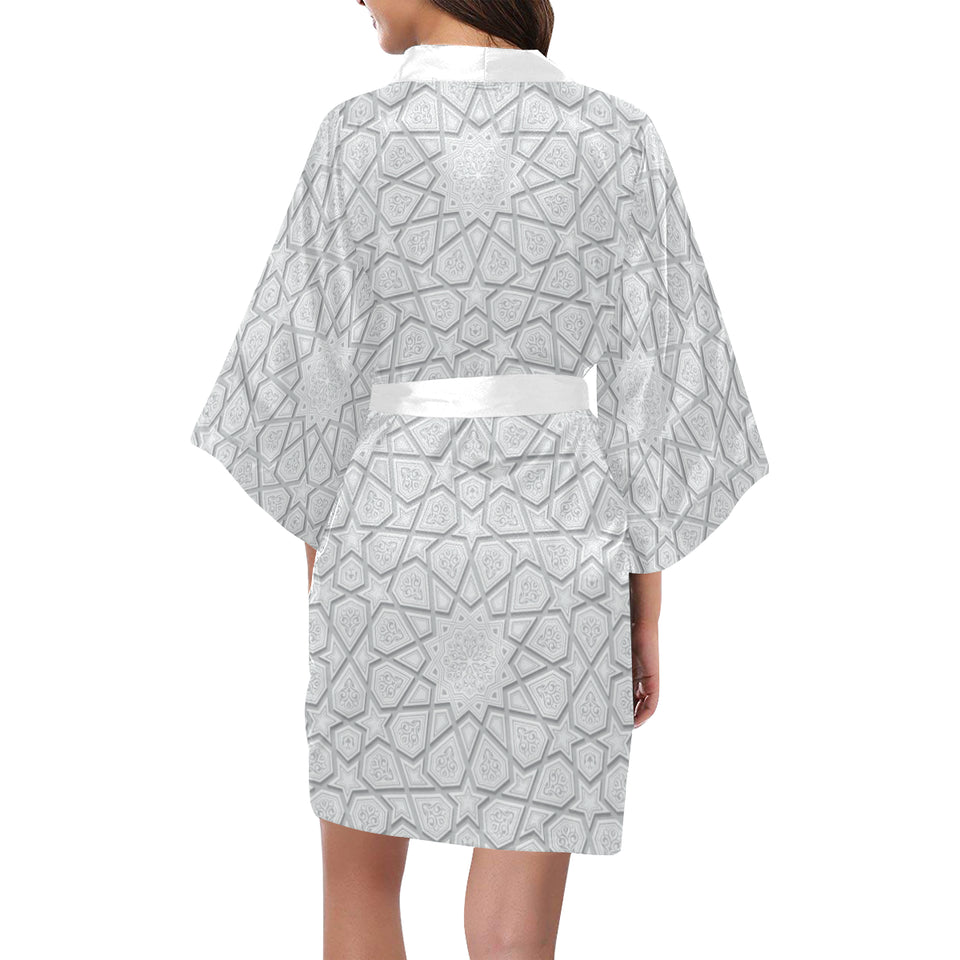 arabic star pattern Women's Short Kimono Robe