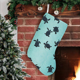 Sea turtle with blue ocean backgroud Christmas Stocking