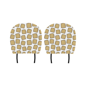 Bread Toast Pattern Print Design 03 Car Headrest Cover