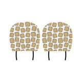 Bread Toast Pattern Print Design 03 Car Headrest Cover