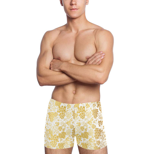 Gold grape pattern Men's Swimming Trunks