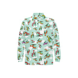 Helicopter design pattern Men's Long Sleeve Polo Shirt