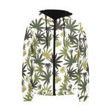 Canabis Marijuana Weed Pattern Print Design 05 Men's Padded Hooded Jacket