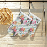 Colorful orchid flower pattern Heat Resistant Oven Mitts