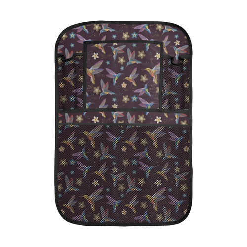 Hummingbird Pattern Print Design 04 Car Seat Back Organizer