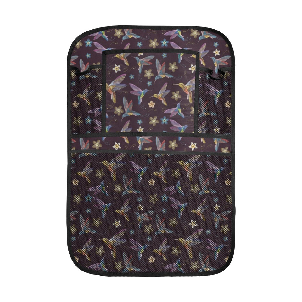 Hummingbird Pattern Print Design 04 Car Seat Back Organizer