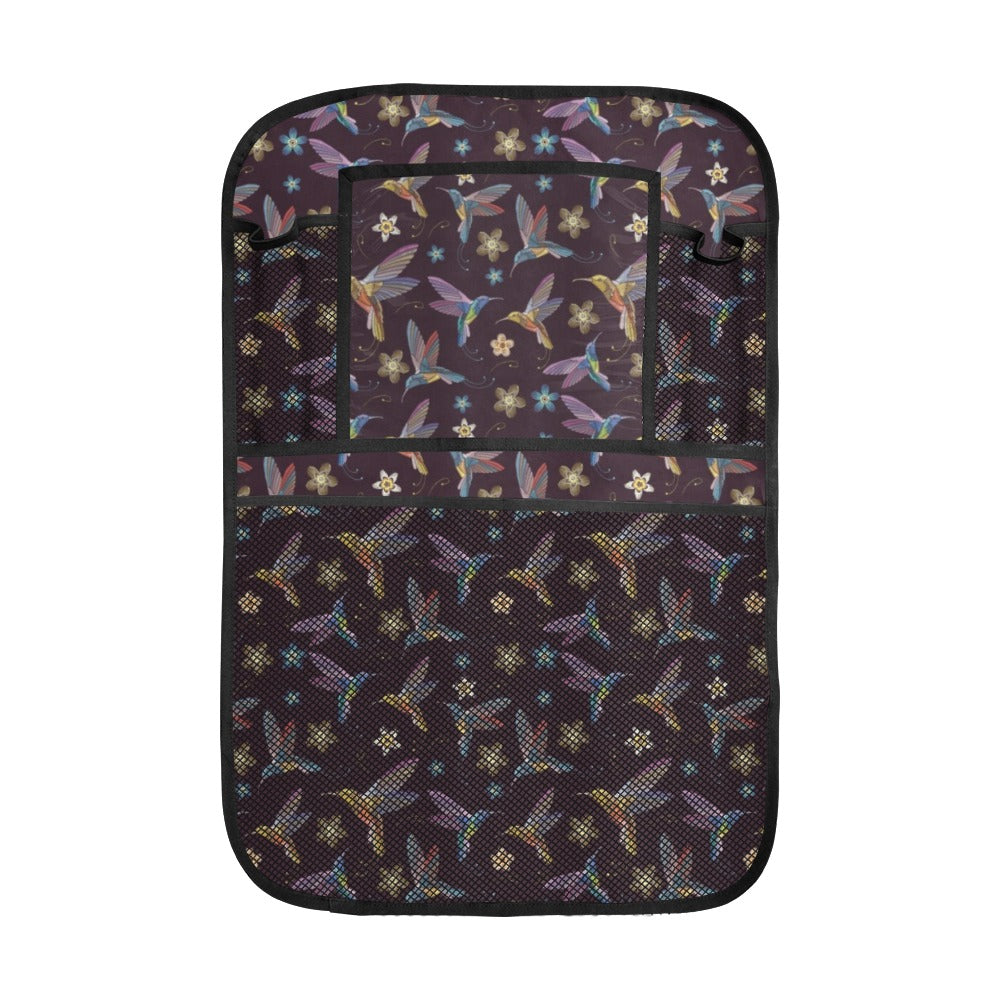 Hummingbird Pattern Print Design 04 Car Seat Back Organizer