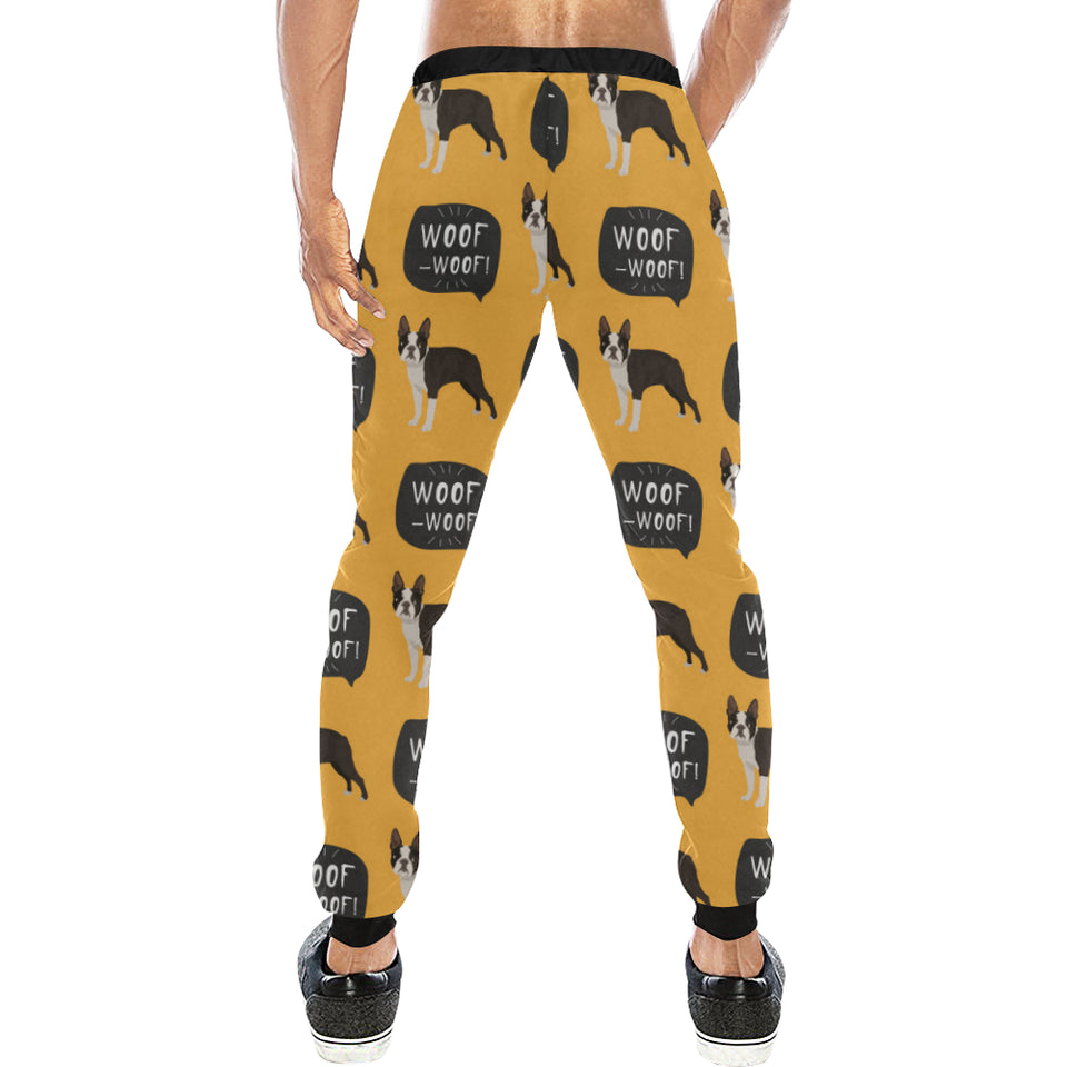 Boston terrier design pattern Unisex Casual Sweatpants