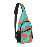 Octopus turquoise background All Over Print Chest Bag