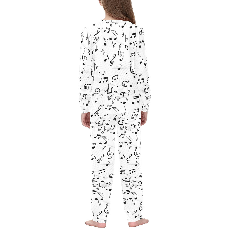 Music Notes Pattern Print Design 04 Kids' Boys' Girls' All Over Print Pajama Set