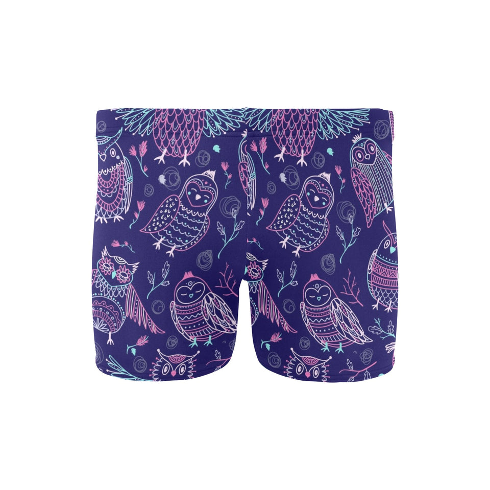 Cute owls pattern boho style ornament Men's Swimming Trunks