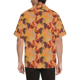red rooster chicken cock pattern Men's All Over Print Hawaiian Shirt