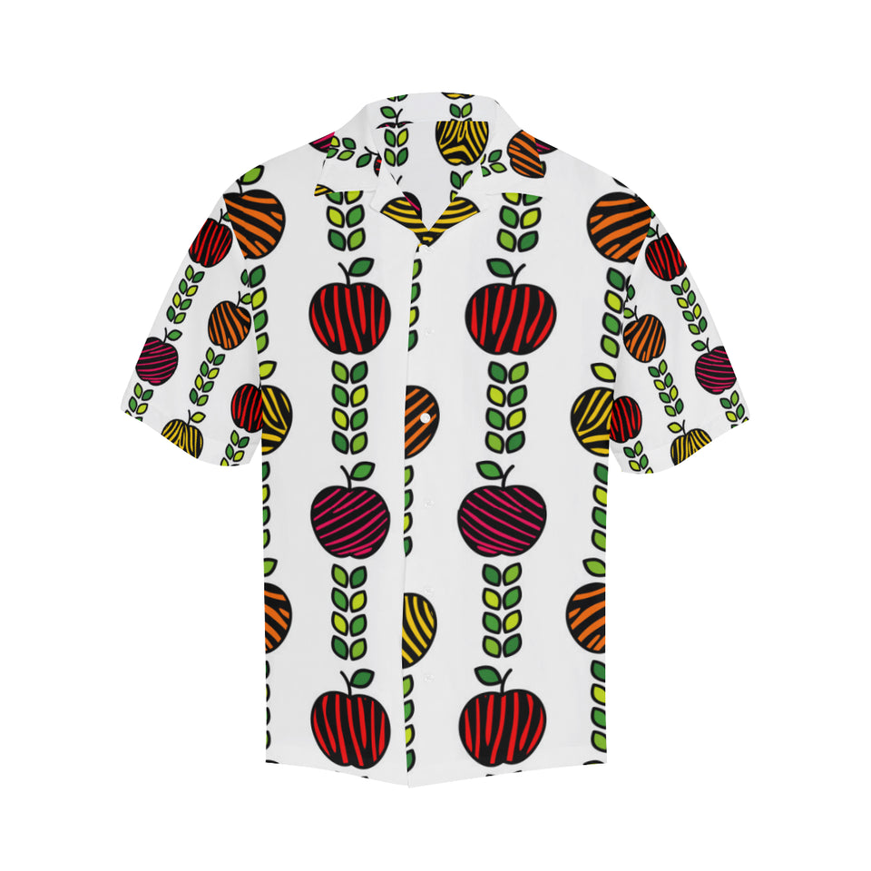 colorful apples leave zebra stripe Men's All Over Print Hawaiian Shirt