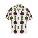 colorful apples leave zebra stripe Men's All Over Print Hawaiian Shirt