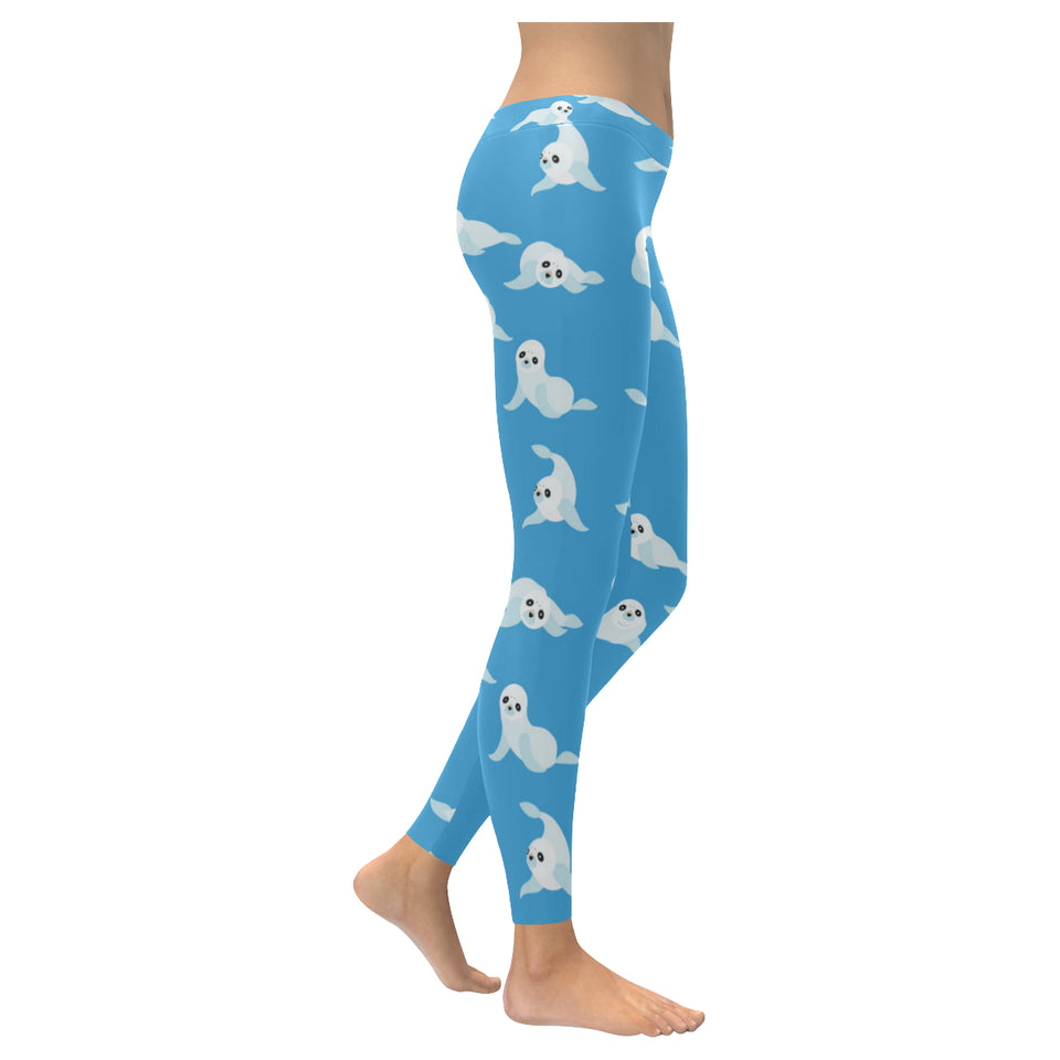 Cute sea lion seal pattern background Women's Legging Fulfilled In US