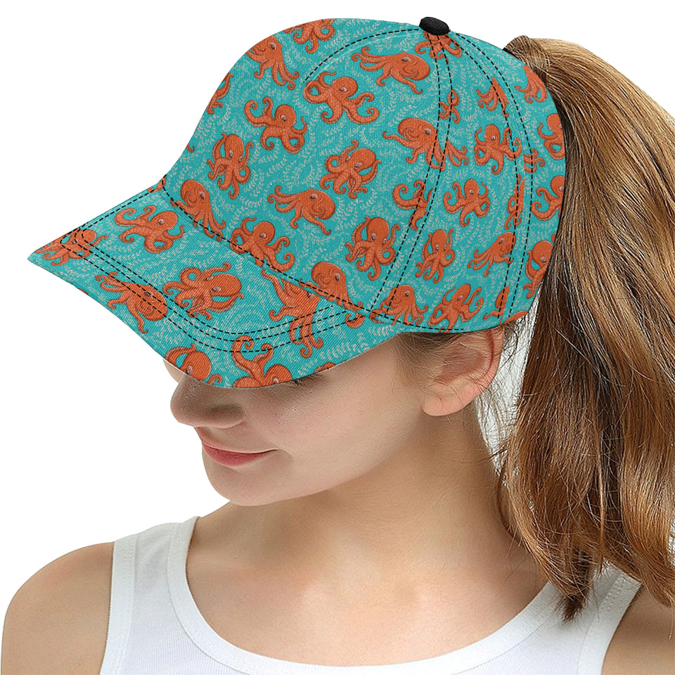 Octopus turquoise background All Over Print Snapback Cap