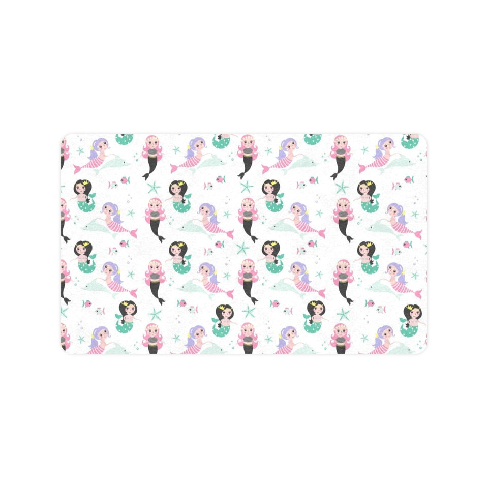 cute mermaid dolphin fish starfish pattern Doormat