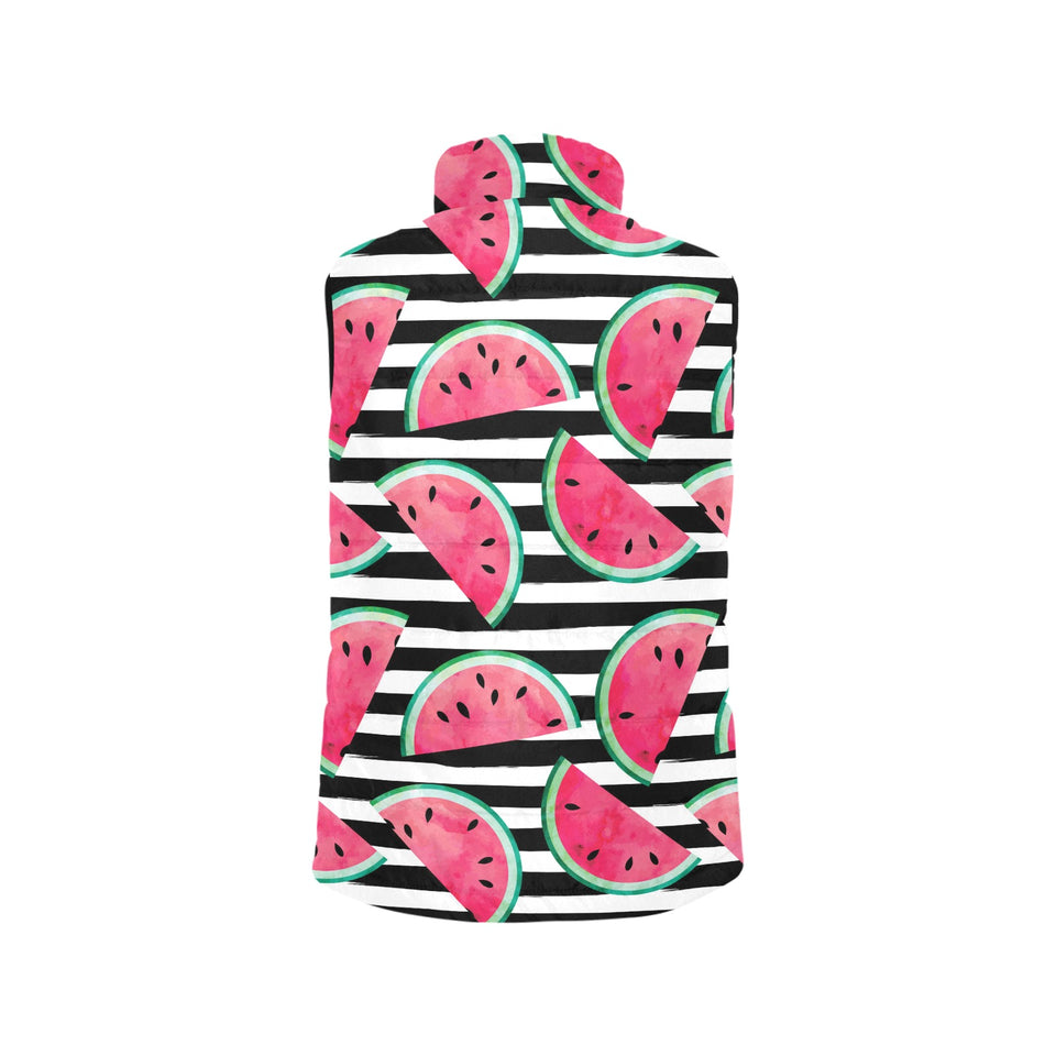 Watercolor paint textured watermelon pieces Women's Padded Vest