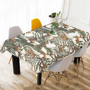 Monkey tropical leaves background Tablecloth
