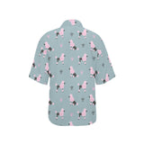 poodle dog pattern Women's All Over Print Hawaiian Shirt