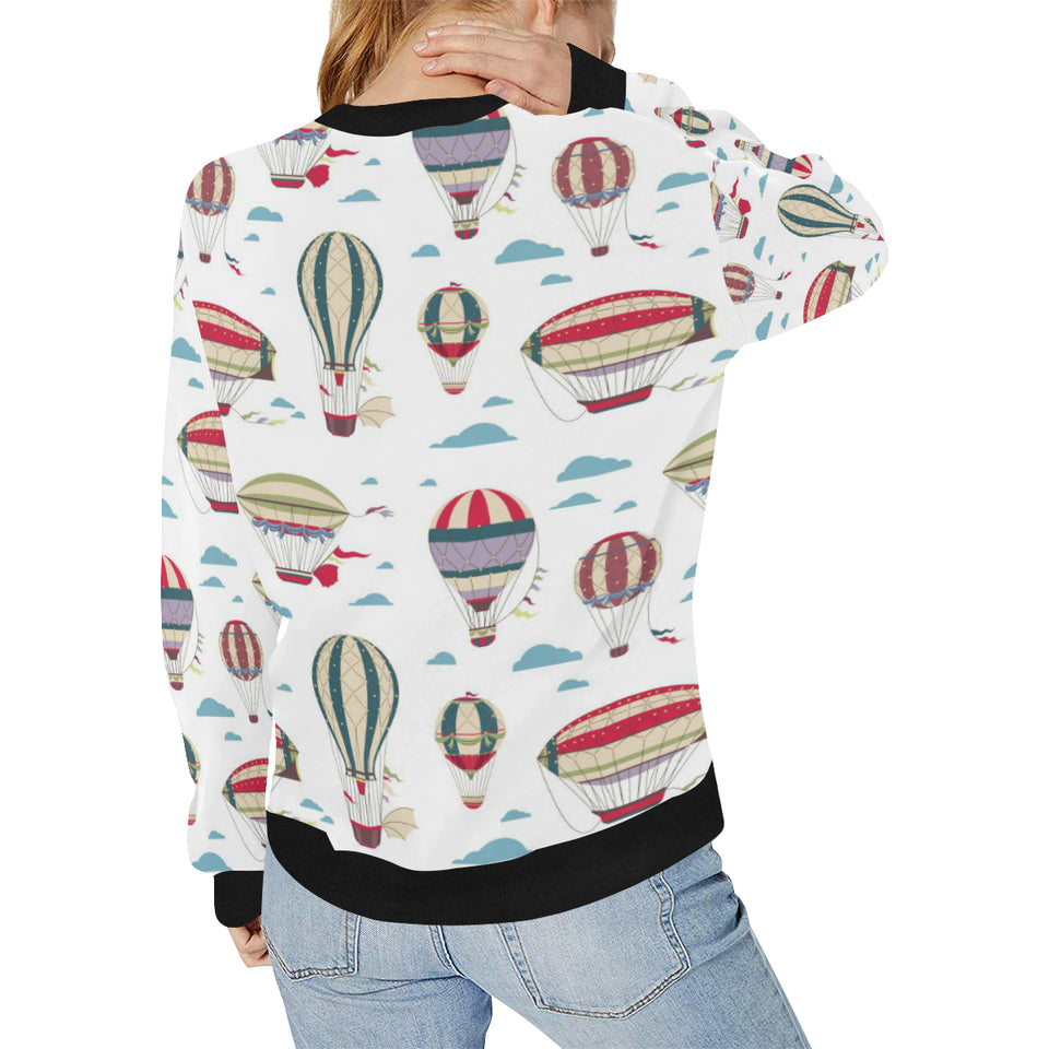 Hot air balloon pattern Women's Crew Neck Sweatshirt