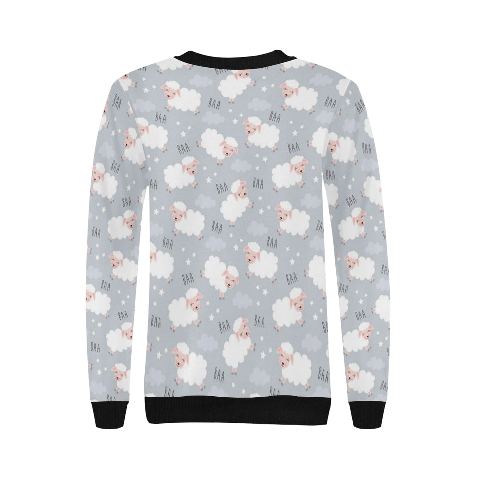 Sweet dreams sheep pattern Women's Crew Neck Sweatshirt