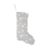 Heart pattern gray background Christmas Stocking