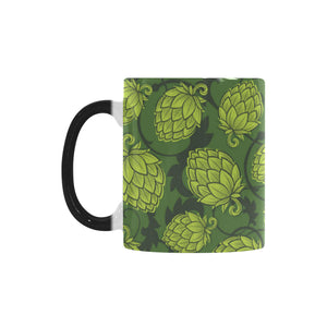 Hop pattern Hop cone background Morphing Mug Heat Changing Mug