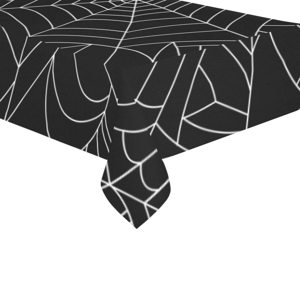Spider web pattern Black background white cobweb Tablecloth
