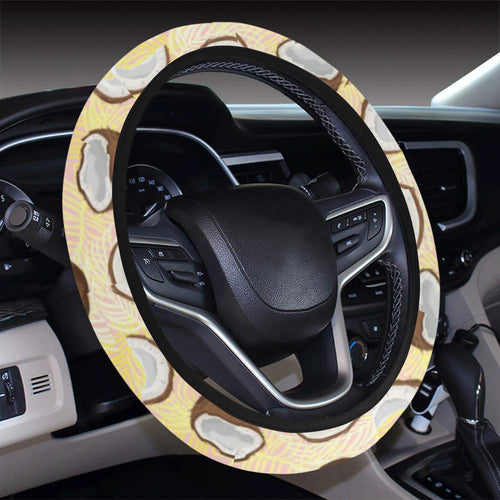 Coconut Pattern Print Design 05 Car Steering Wheel Cover