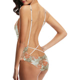 Cocoa beans Cocoa tree pattern Women's One-Piece Swimsuit