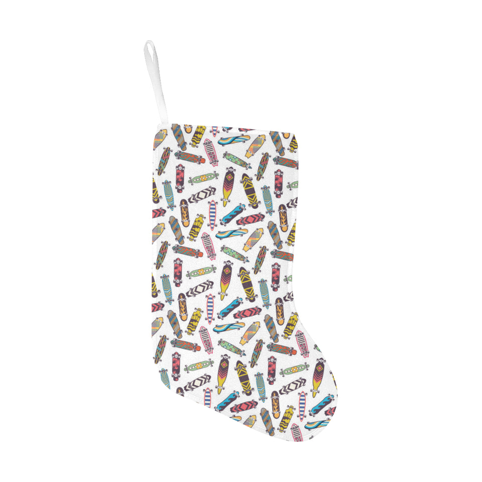Skate Board Pattern Print Design 05 Christmas Stocking