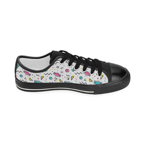 Candy design pattern Kids' Boys' Girls' Low Top Canvas Shoes Black