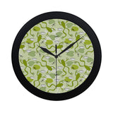 Cute frog dragonfly pattern Elegant Black Wall Clock
