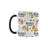 Cute beagle dog pattern background Morphing Mug Heat Changing Mug