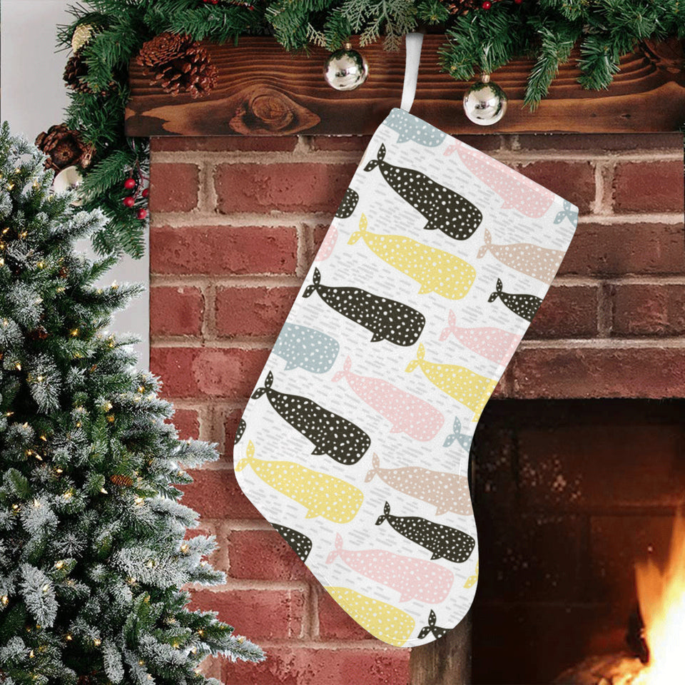 Whale dot pattern Christmas Stocking