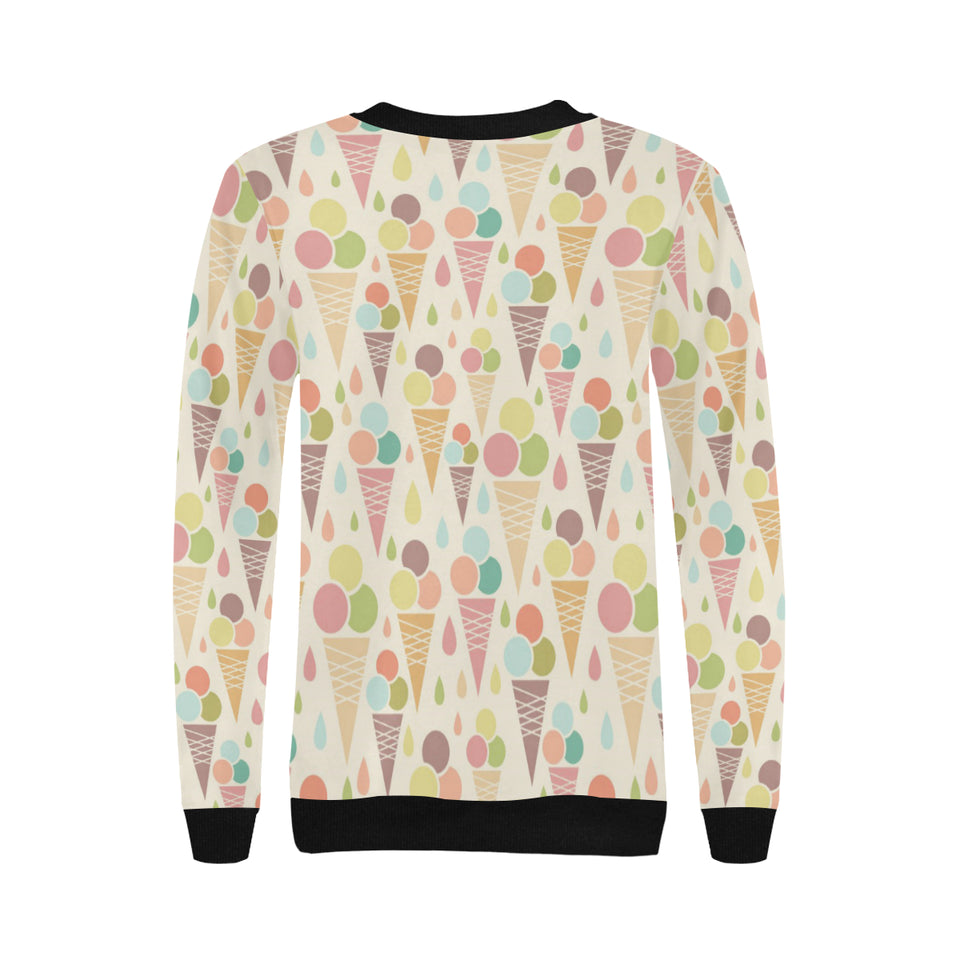 Ice cream cone pattern Women's Crew Neck Sweatshirt