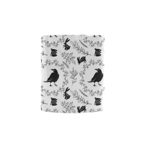 Crows floral wreath rabbit pattern Morphing Mug Heat Changing Mug