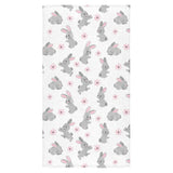 Watercolor cute rabbit pattern Bath Towel